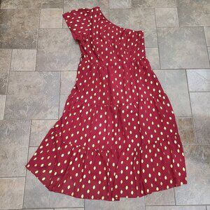 NWT dark red- burgundy red dress, one shoulder, side zipper